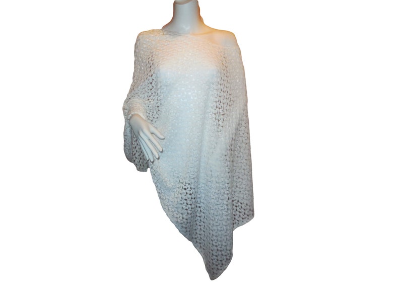 Lace Poncho Asymetrical off shoulder white Summer Style