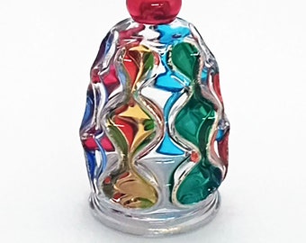 Persian decanter Red Sea crystal multicolor hand painted Murano style Venezia