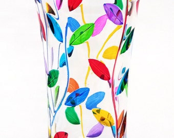 Laurus multicolor vase 250 crystal hand painted Murano style Venezia