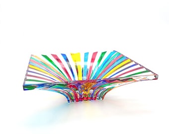 centerpiece Metaphora crystal hand painted Murano style Venice