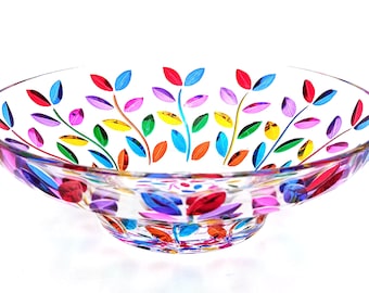 Laurus centerpiece 305 multicolor hand-painted crystal Murano style Made in Italy