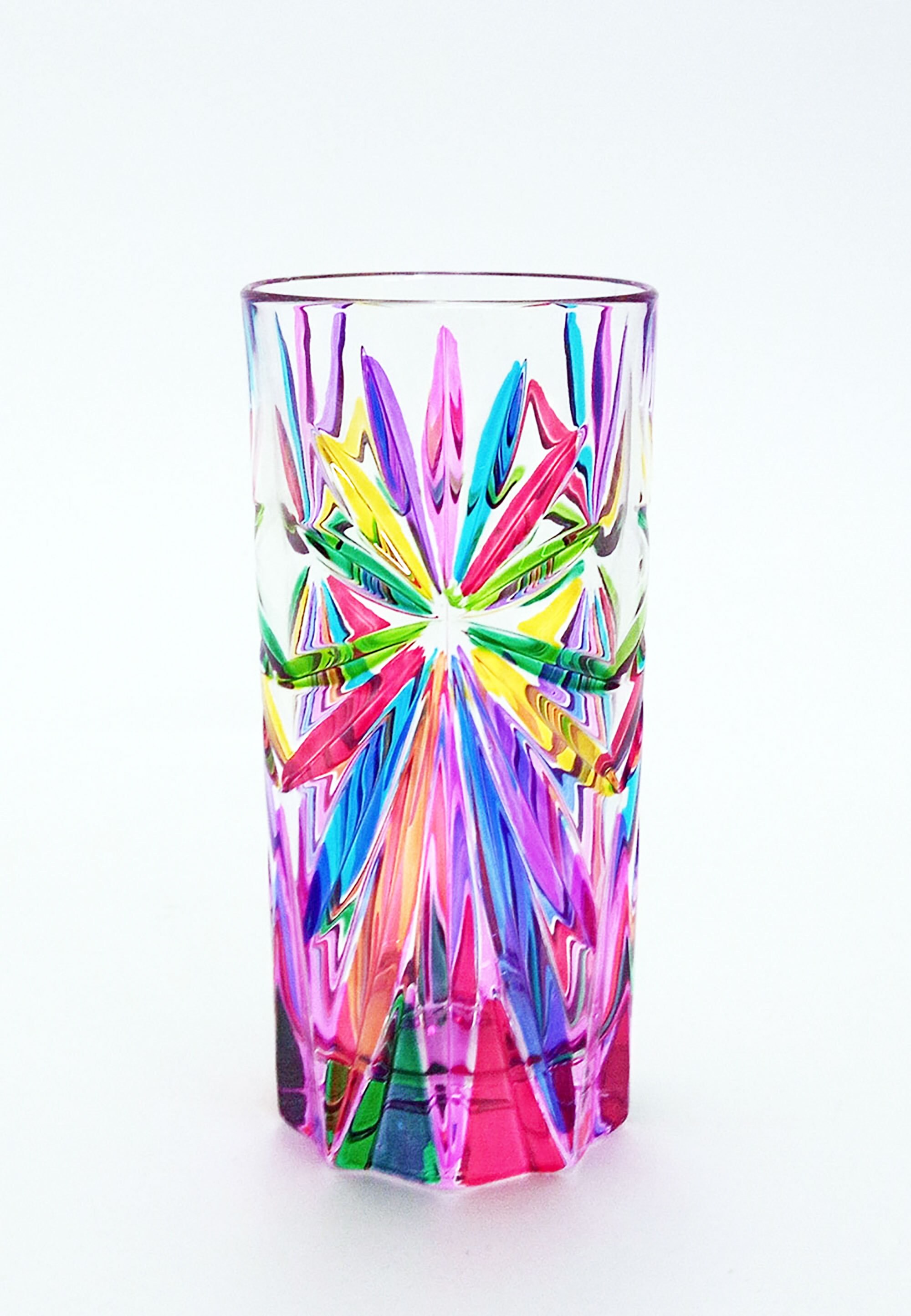 Venezia glassとカップのセット Set of 6 Oasis Drinking Glasses 36 Cl – Multicolored Crystal