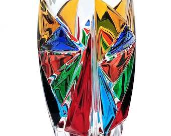 Princess crystal vase hand painted Murano style Venice