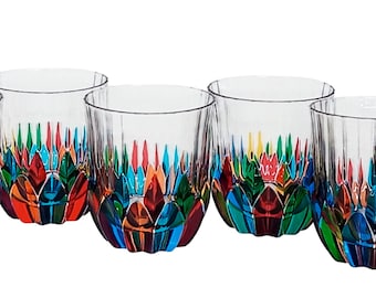 Set of 6 Adagio Tumbler Cl. 35 – Hand-Painted Crystal, Murano Style