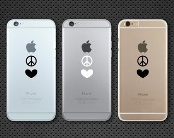 Peace and Love iPhone decal - iPhone sticker