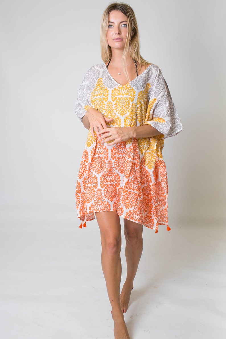 Viscose Cotton Kaftan Designer look short knee length Kaftan Etsy