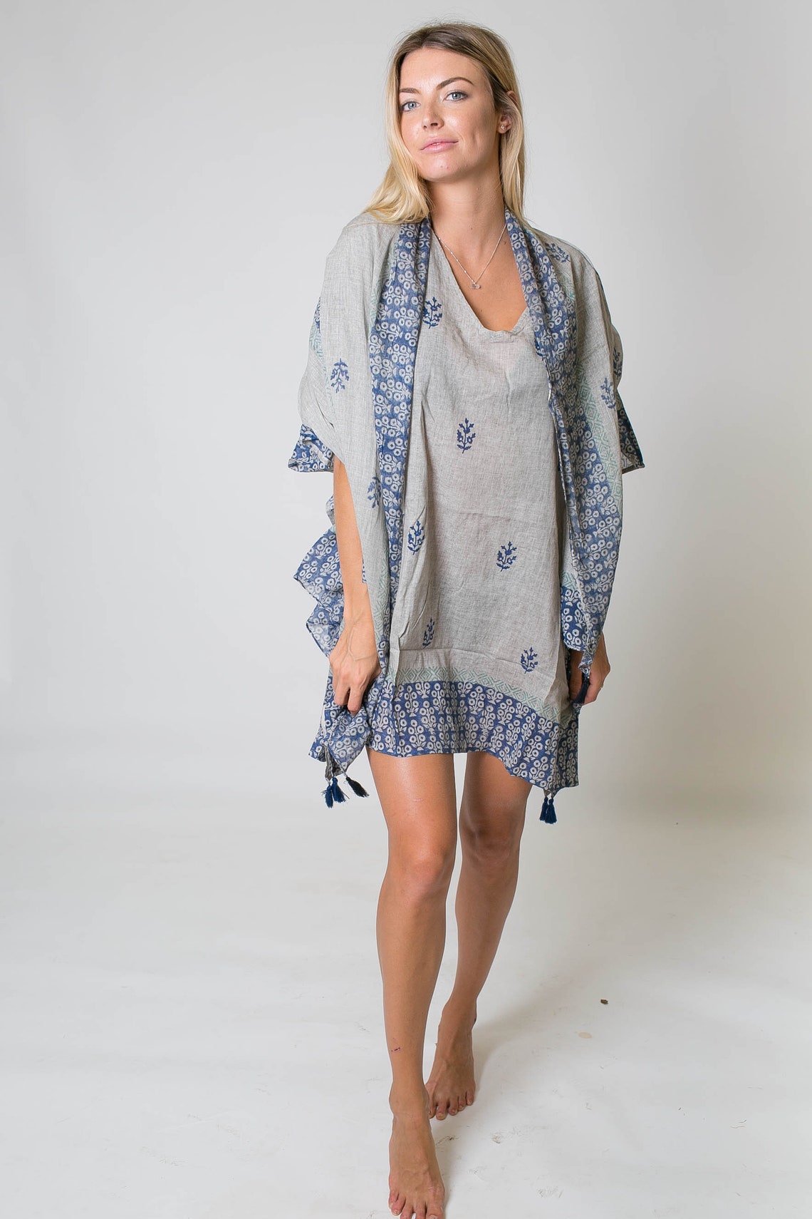 Viscose Cotton Kaftan Designer look short knee length Kaftan Etsy