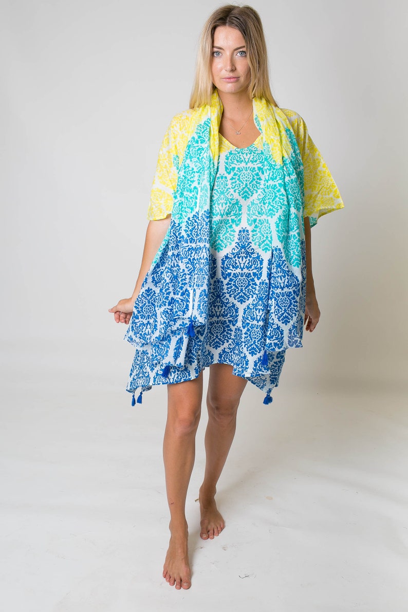 Viscose Cotton Kaftan Designer look short knee length Kaftan Etsy