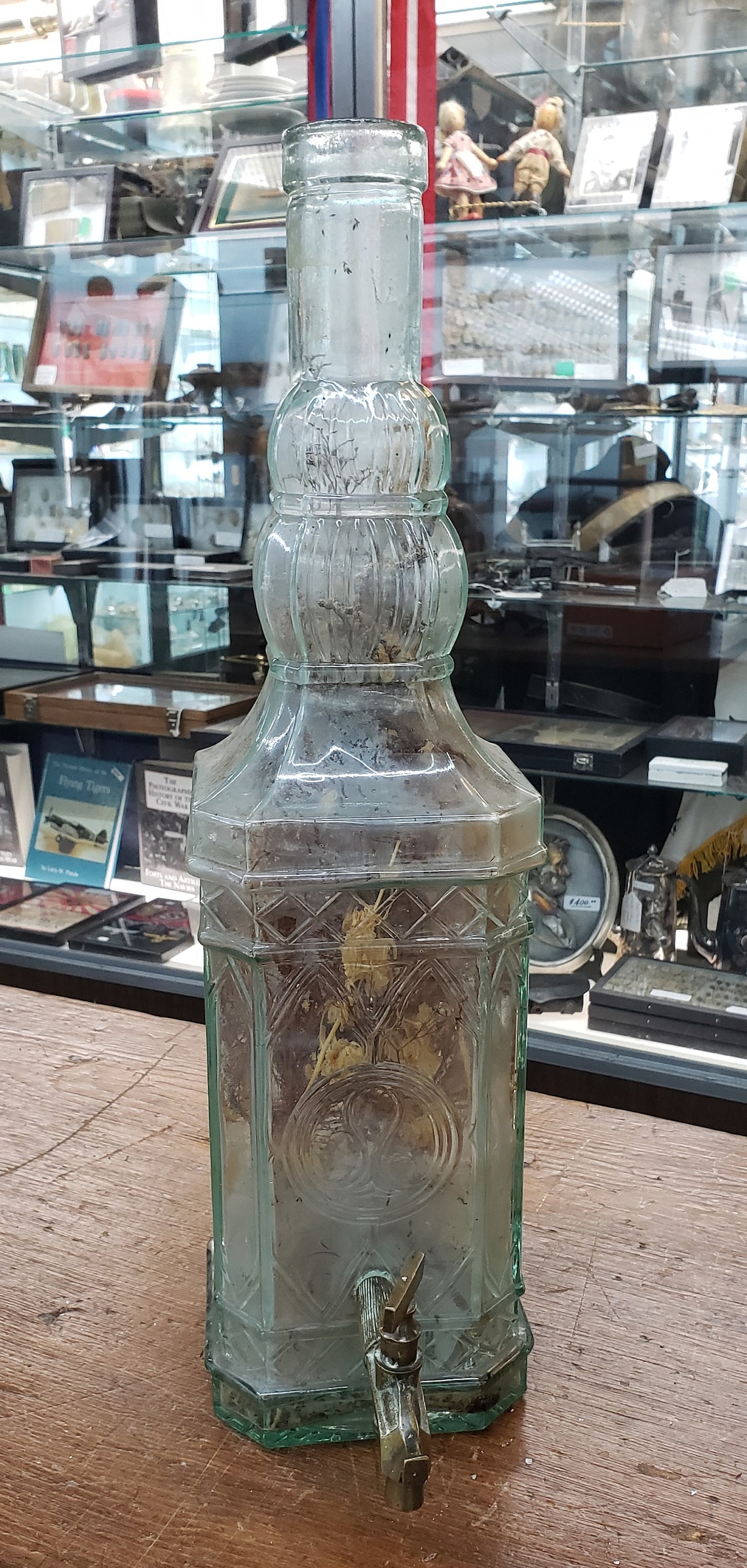 Large Vintage Italian Olive Oil Bottle With Brass Spout Etsy