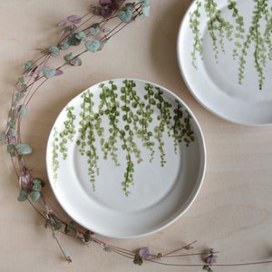 Plate 17cm - hanging plant - handmade - ceramics - painted plate