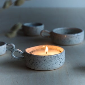 Tealight - speckles - handmade - ceramic