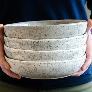 Pasta bowl - speckles - handmade - ceramic
