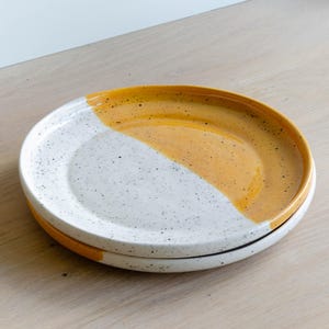 Plato de cena hecho a mano - JUEGO DE 2 - Plato grande - Cerámica de barro - Plato principal - Hecho a pedido
