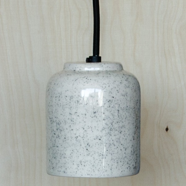 Hanging lamp - speckles - handmade - ceramic
