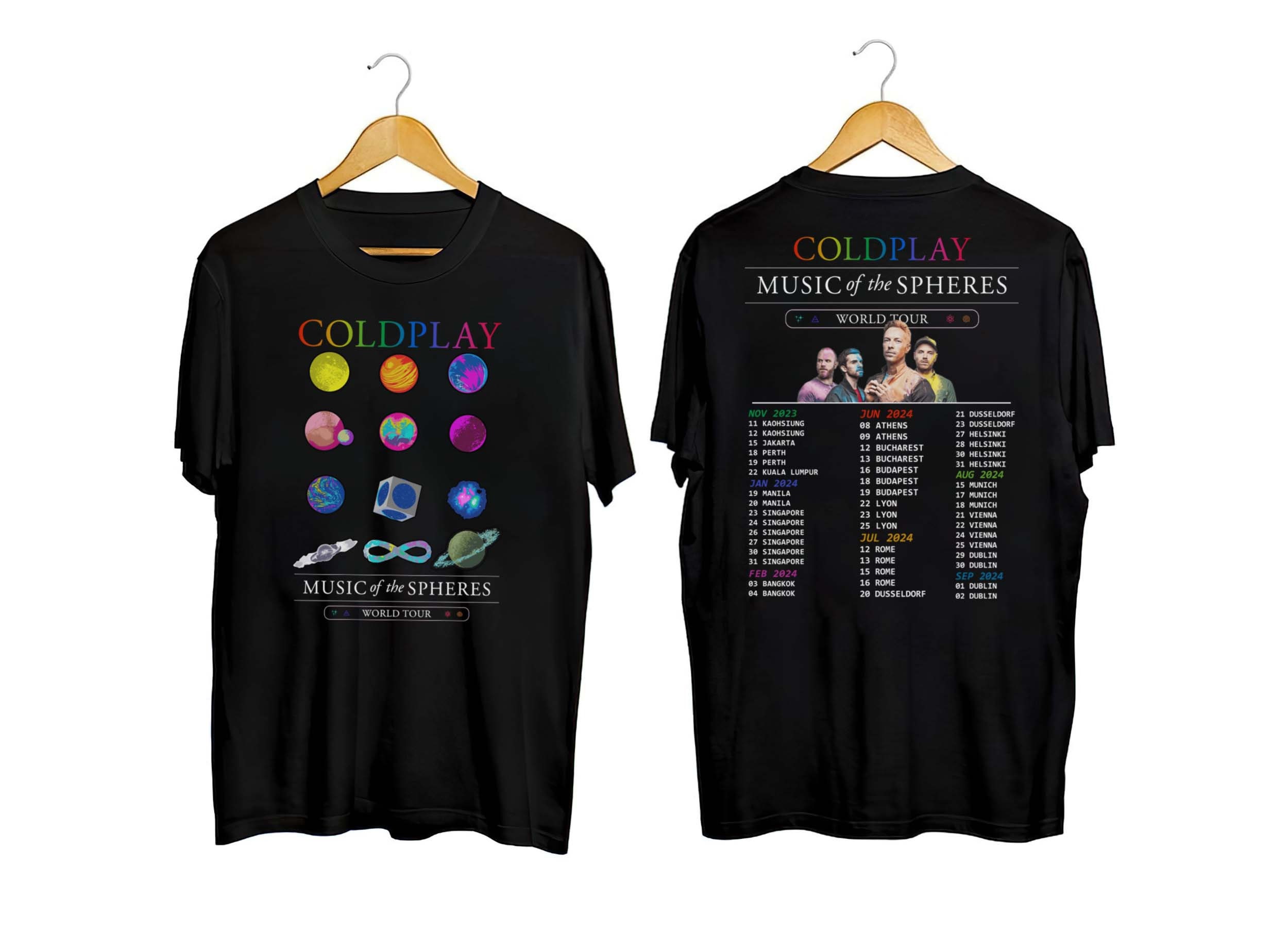 Coldplay Music Of The Spheres Tour 2023 Double Sided T Shirt Designed &  Sold By Anestassia Willing