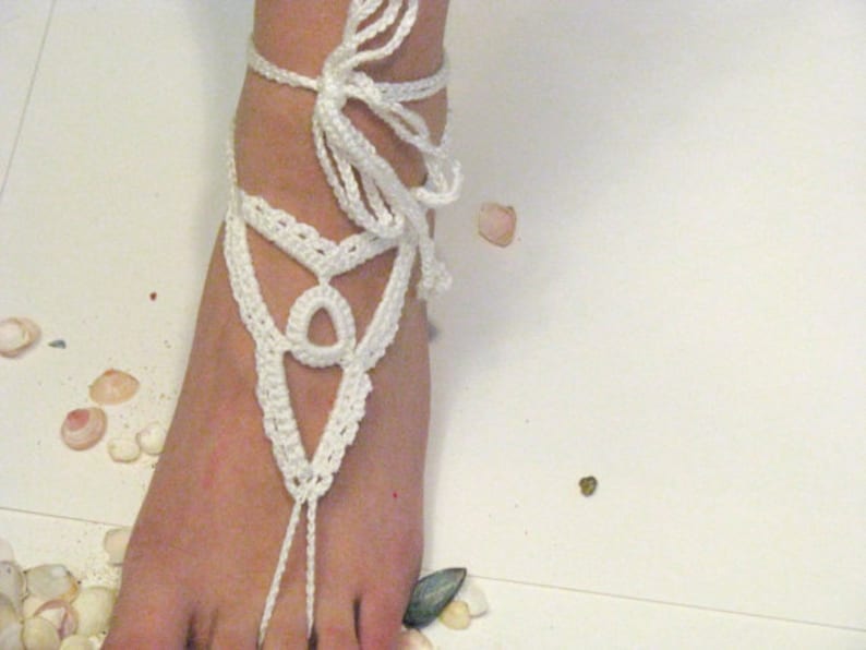 Wedding shoes Foot jewelry Crochet Barefoot Sandals handmade Nude shoes