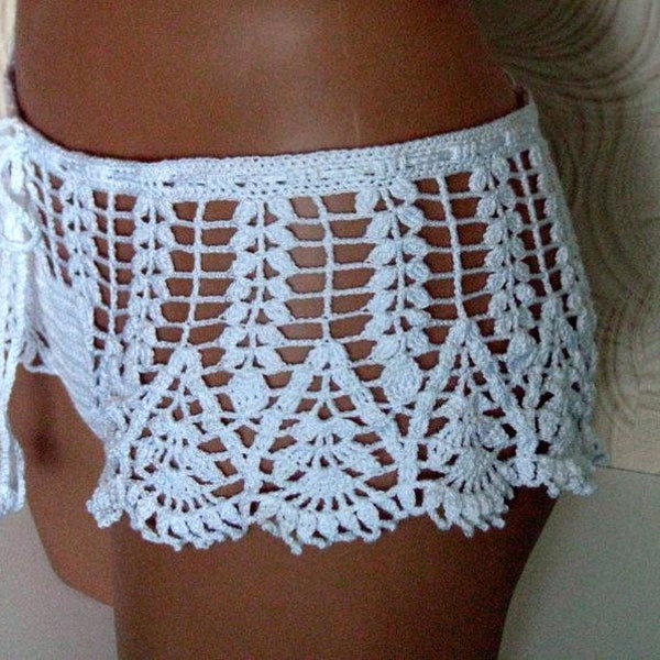 Original crochet beach short, Women Swimwear shorts, LACE Crochet Shorts. Sexy shorts. Boho shorts. Bohemian clothing. Sexy  clothing