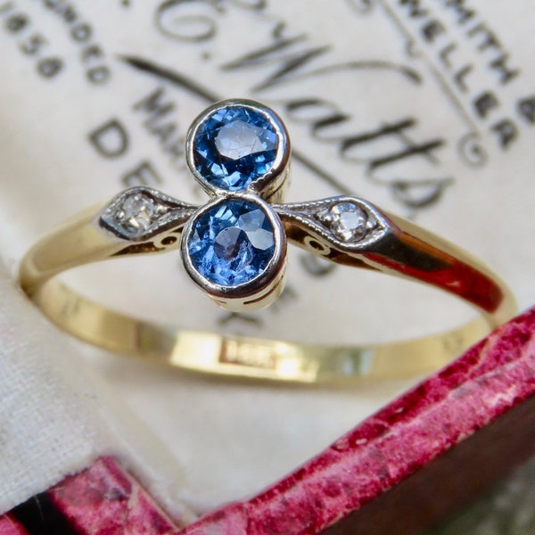 Yellow Gold Vintage Sapphire Ring Etsy