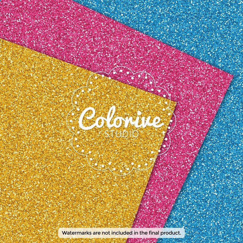 Rainbow Glitter Digital Paper Pack: Seamless Scrapbook Backgrounds ...