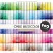 Ombre Watercolor digital paper 100 rainbow colors gradient water colour background textures bright pastel printable scrapbook papers 