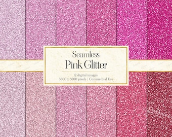 Roze glitter digitaal papier, naadloos sprankelend patroon, printbare scrapbook achtergronden (direct te downloaden)