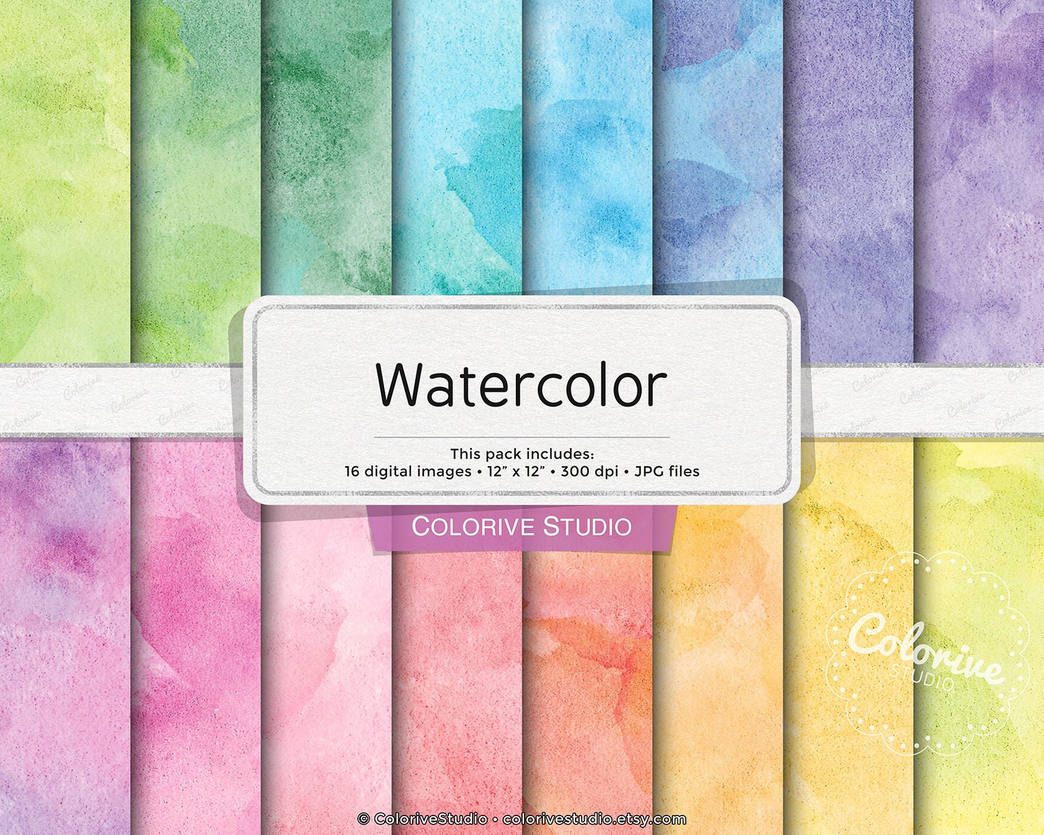 Watercolor digital paper seamless water color background Etsy