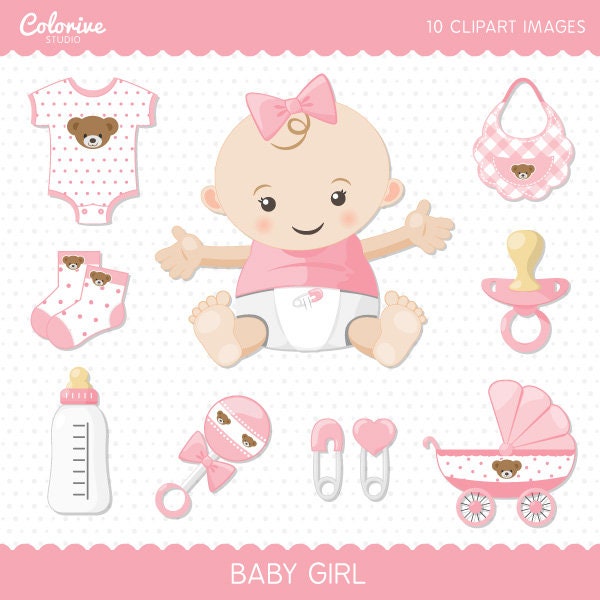 Baby Girl clipart pack cute baby girl png illustration clip Etsy