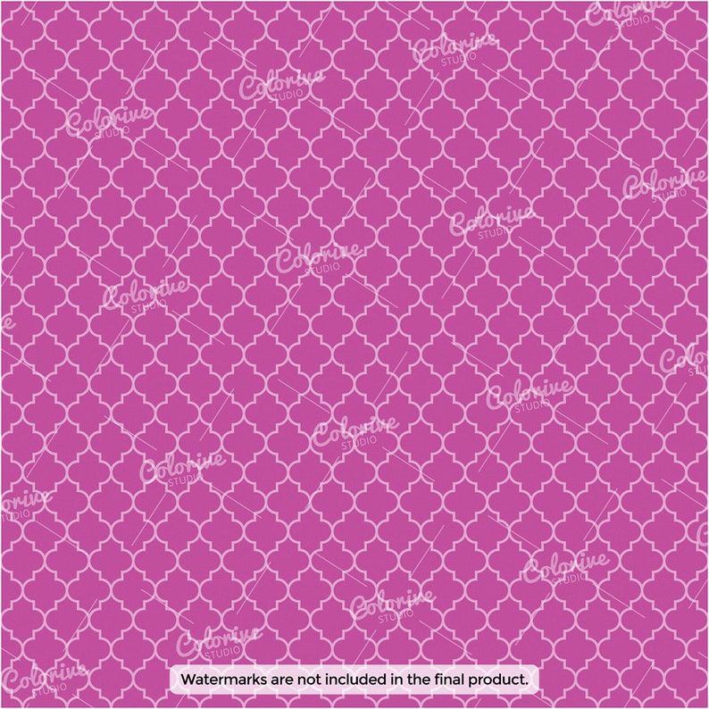 Moroccan Digital Paper 100 Colors Rainbow Seamless Quatrefoil Pattern ...