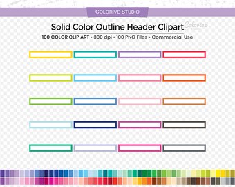 100 Outline header clipart in rainbow colors blank rainbow png illustration planner stickers supplies personal and commercial use