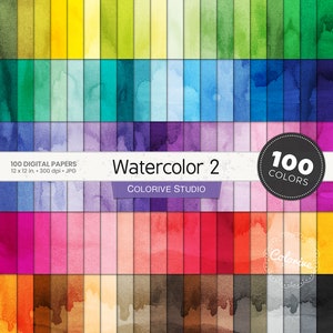 Carta digitale per acquerello 100 colori arcobaleno texture di sfondo color acqua pastello brillante carte scrapbook stampabili per uso commerciale