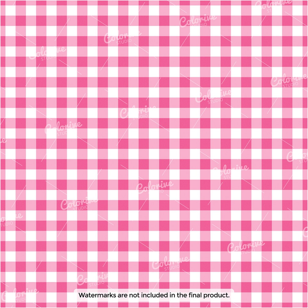 Gingham Digital Paper 100 Rainbow Colors Straight Horizontal Gingham ...