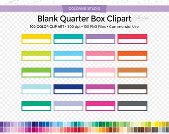 100 Blank quarter box planner clipart solid empty blank png illustration planner stickers supplies personal and commercial use