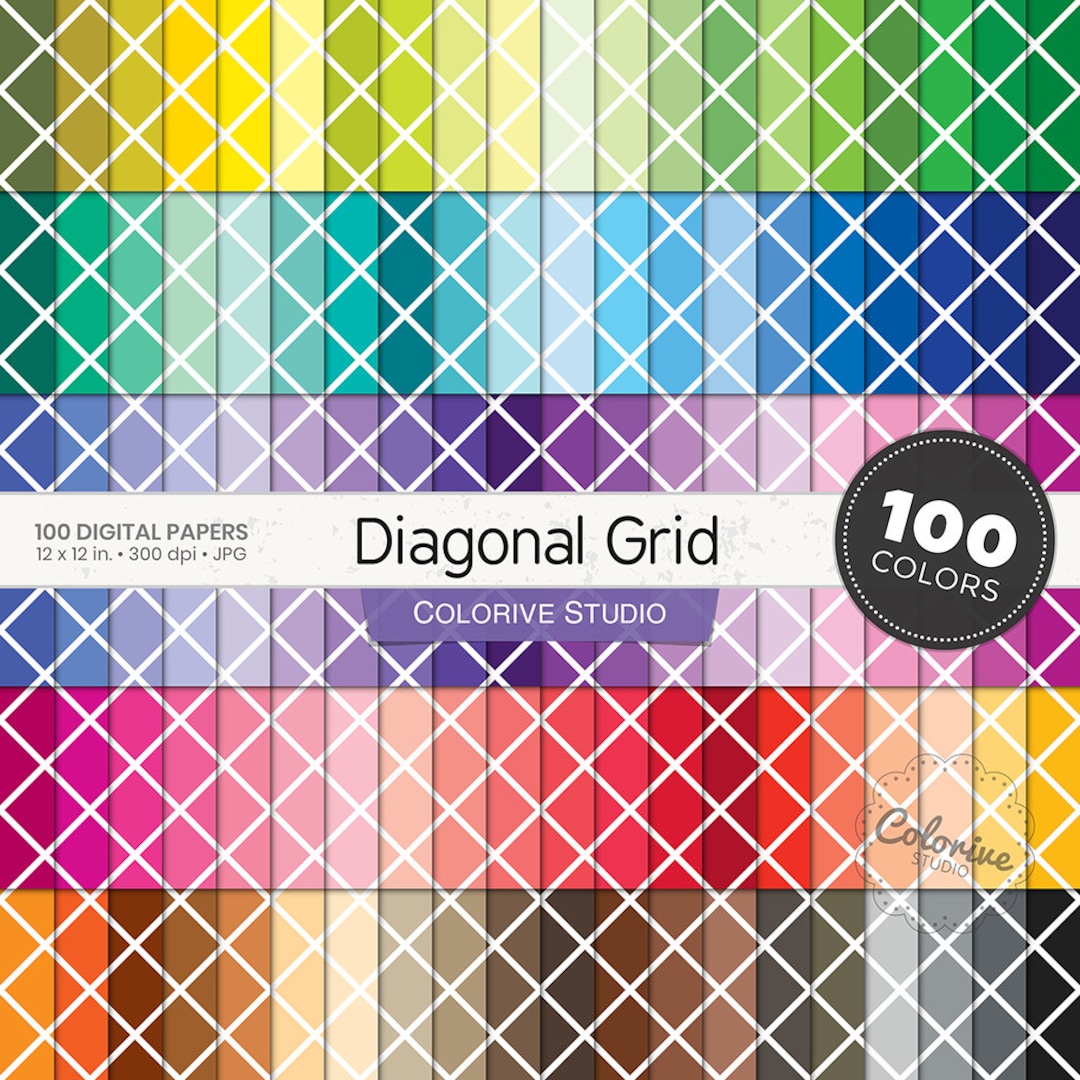 100 Colors Diamond Grid Digital Paper Background Pack - Etsy