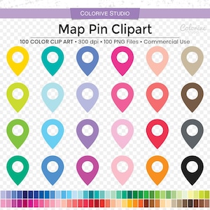 100 Map Pin Clipart regenbogen Farben Landkarte Lageplan png Clip Art Sticker für den persönlichen und kommerziellen Gebrauch