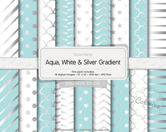 Digital Paper Aqua | Etsy