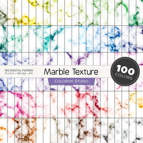 Marble Texture digital paper 100 rainbow colors marble textures background bright pastel printable scrapbook papers commercial use