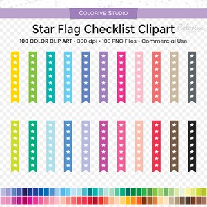 100 Sterne Mini Checkliste Planer Clipart Regenbogen Farben Flagge Checkliste Png Clip Kunst Sticker liefert persönlichen und kommerziellen Gebrauch