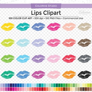 Imágenes prediseñadas de labios en 100 colores PNG, paquete de imágenes prediseñadas de maquillaje, iconos de labios besándose, labios arcoíris PNG, imágenes prediseñadas para agendas