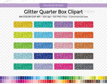 100 Glitter quarter box planner clipart solid rainbow glitter texture png clip art planner stickers supplies personal and commercial use