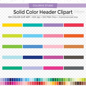 100 Solid header planner clipart blank rainbow header box png clip art planner stickers supplies personal and commercial use