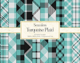 Orange Plaid Digital Papers: Seamless Buffalo Check Pattern, Gingham Lumberjack, Tartan Backgrounds (Instant Download)