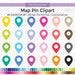 100 Map Pin Clipart Rainbow Colors Drop Pin Map Location Png Clip Art Planner Stickers Supplies ...