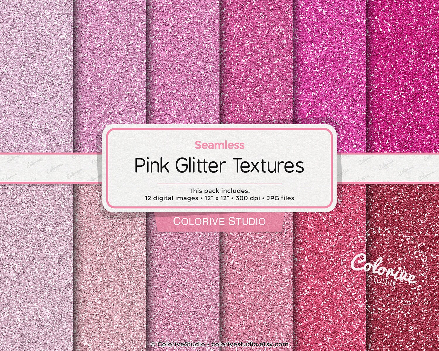Pink Glitter digital paper solid glitter textures pink Etsy