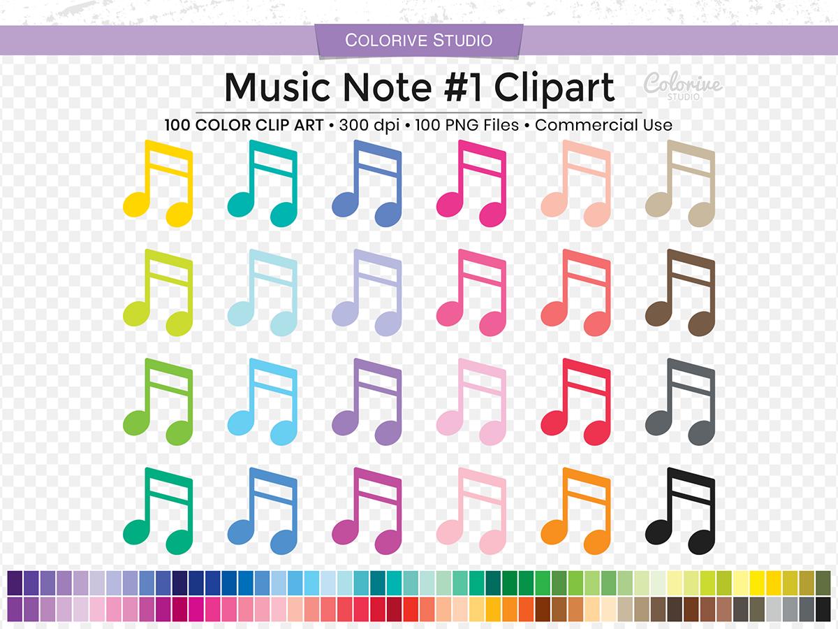Music Note PNG Clipart 100 Rainbow Colors Musical Planner Stickers ...