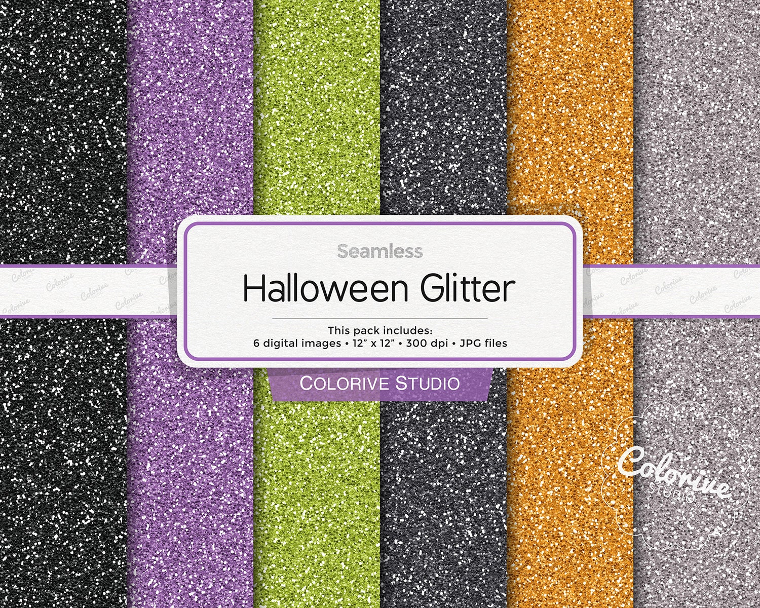 Orange Glitter Seamless Pattern For Halloween Projects Vector