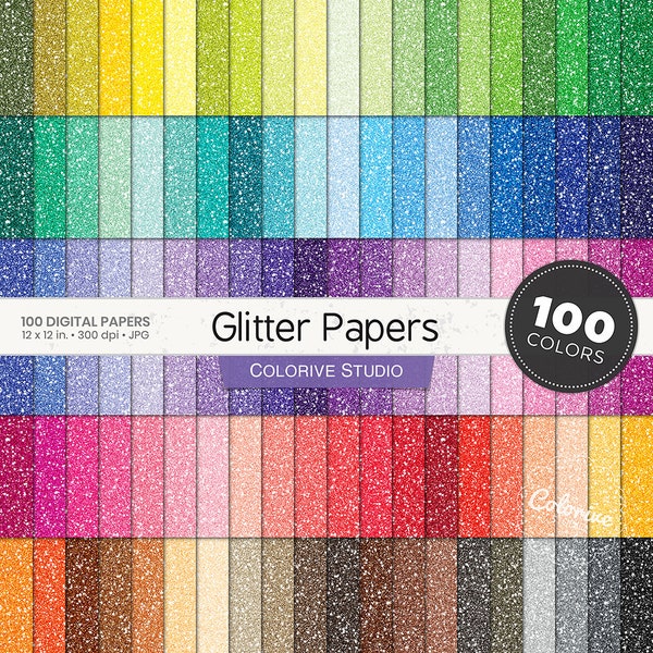 Glitzerpapier 100 Regenbogenfarben digital Glitzerstaub hell pastell Glitzerpapier druckbar Scrapbookpapiere kommerzielle Nutzung