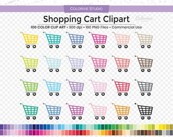 Shopping Cart PNG Clipart 100 Rainbow Colors Grocery Planner Stickers Commercial Use