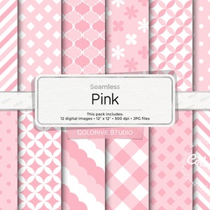 Papel digital rosa, padrões de listras de bolinhas com flores de algodão em tons suaves de rosa e branco, papéis de scrapbook de fundo para uso comercial