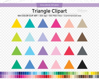 100 Triangle clipart in rainbow colors basic triangle shape png clip art planner stickers supplies personal and commercial use