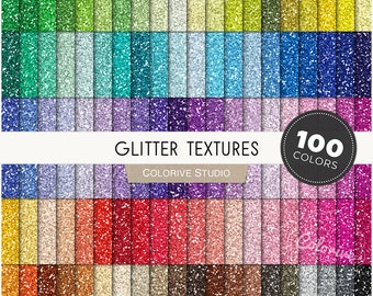 Glitter digital paper 100 rainbow colors seamless metallic glitter textures gold glitter bright pastel scrapbook papers commercial use